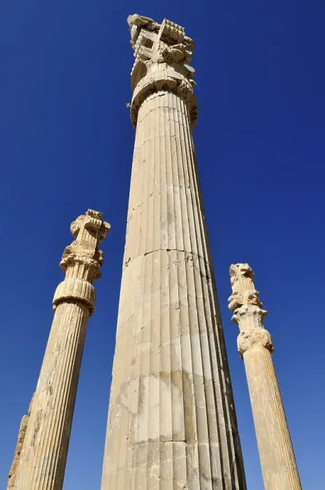 Framed Print : Huge columns at the Achaemenid archaeological site of Persepolis Framed Print : Huge columns at the Achaemenid archaeological site of Persepolis