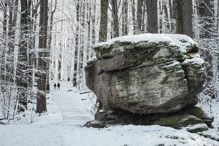 Framed Print : A huge rock by the trail in the National Park