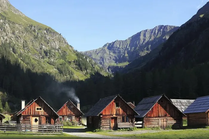 Framed Print : Hut village in Goeriachtal Valley