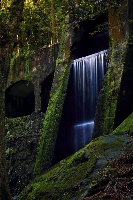 Framed Print : Hydroelectric power station, waterfall