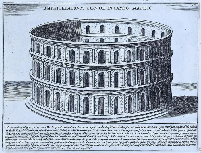 Framed Print : Hypothetical reconstruction of the amphitheatre of Claudius in Rome