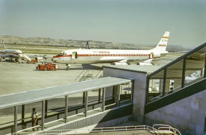 Framed Print : Iberia Airlines Douglas DC8 EC ASN aircraft, Canary Islands, Spain 1963