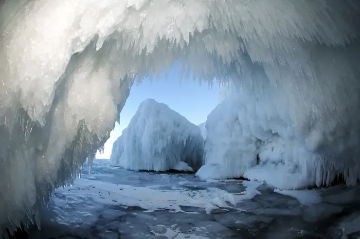 Framed Print : Ice cave on Olkhon island, Lake Baikal Framed Print : Ice cave on Olkhon island, Lake Baikal