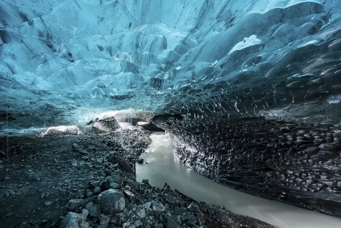 Framed Print : Ice cave in Vatnajoekull glacier