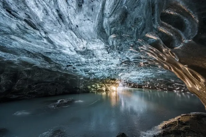 Framed Print : Ice cave in Vatnajoekull glacier