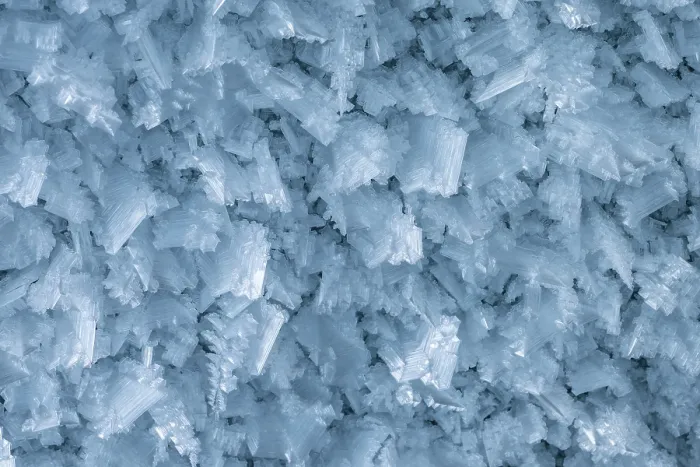 Framed Print : Ice crystals on glacier wall, glacier cave