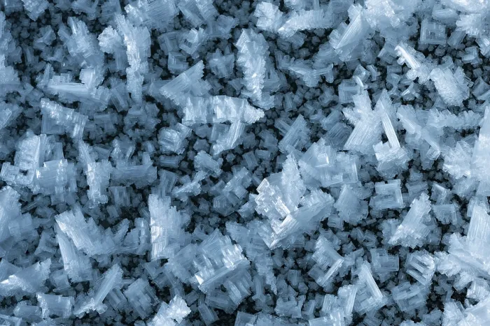 Framed Print : Ice crystals on glacier wall, glacier cave