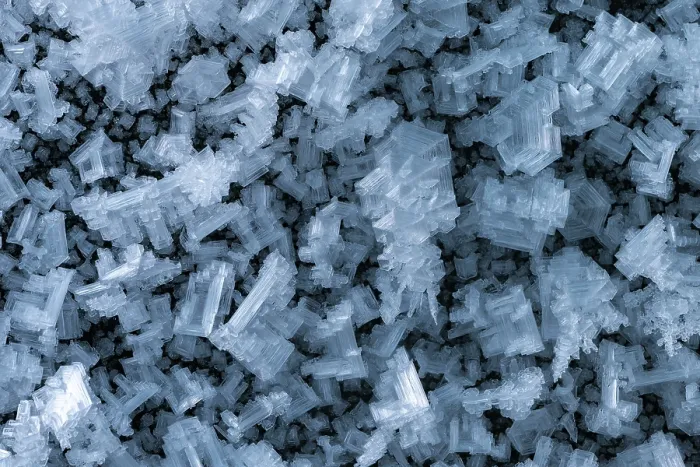 Framed Print : Ice crystals on glacier wall, glacier cave