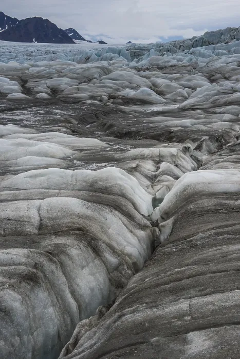 Framed Print : Ice field of huge glacier in Hornsund