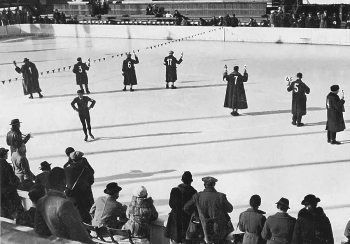 Framed Print : Ice figure skating referees had a difficult job