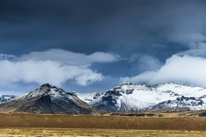 Framed Print : Icelandic landscape with a dramatic sky