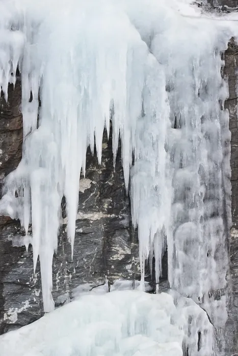 Framed Print : Icicles in front of a rock face Framed Print : Icicles in front of a rock face