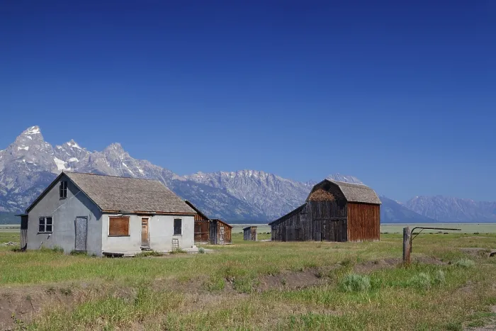 Framed Print : The iconic John Moulton homestead in Grand Teton in Wyoming in USA