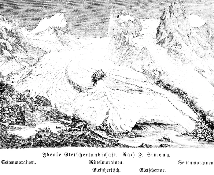Framed Print : Ideal image of a glacier landscape with moraines