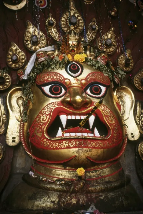 Framed Print : Idol of Bhairav, Kathmandu, Nepal