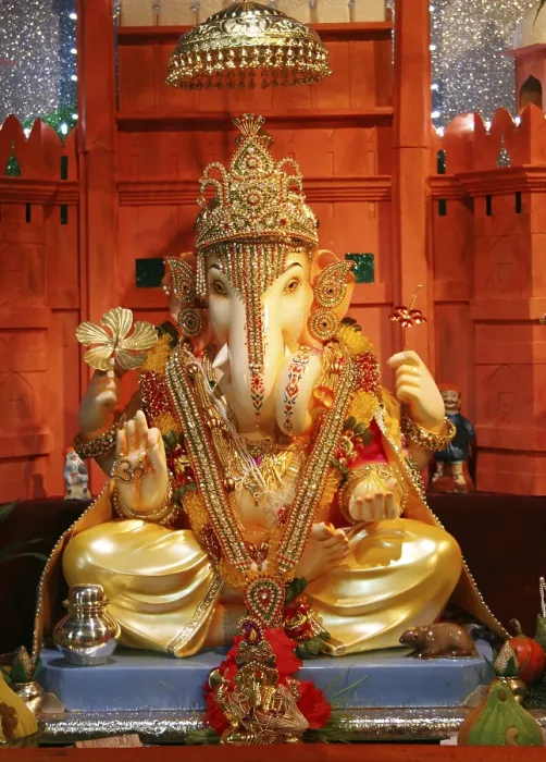 Framed Print : Idol of Lord Ganesha (elephant headed god) in Ganesh festival
