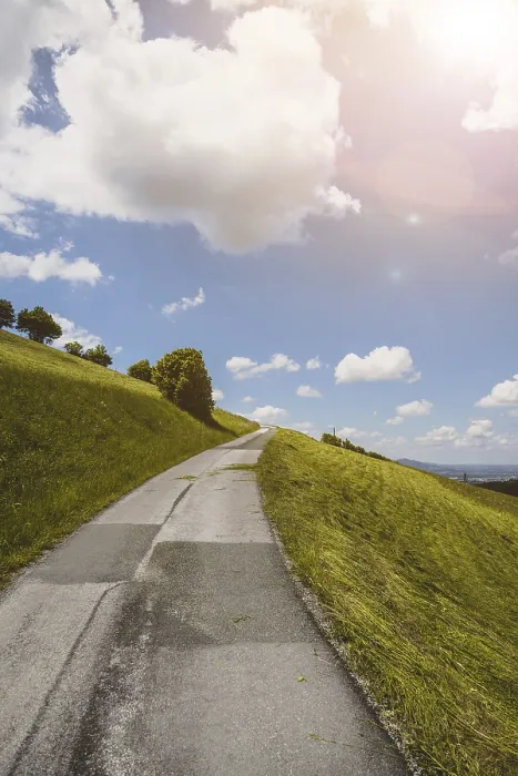 Framed Print : Idyllic mountain landscape, steep asphalted mountain road