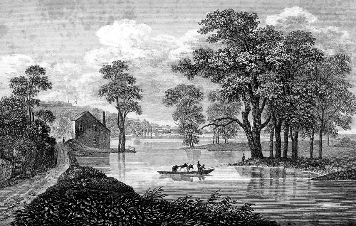 Framed Print : Idyllic river landscape near Albany