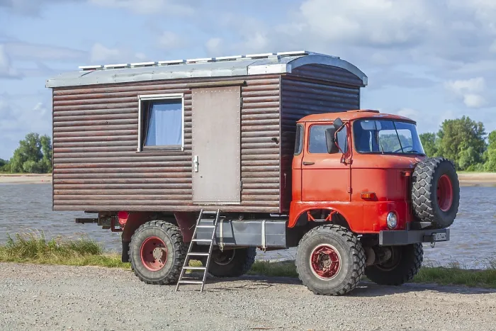 Framed Print : IFA W50 truck converted as a camper