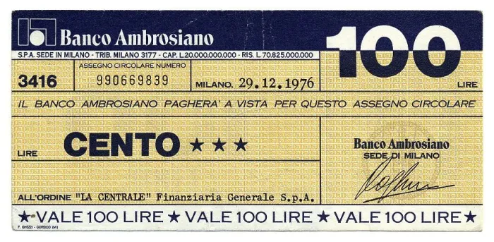 Framed Print : Il Banco Ambrosiano, Milan, Miniassegno Framed Print : Il Banco Ambrosiano, Milan, Miniassegno