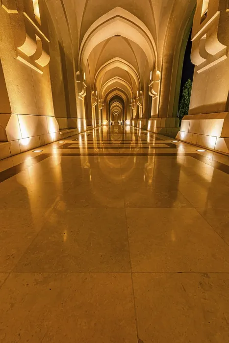 Framed Print : Illuminated arcades at the Sultan's Palace