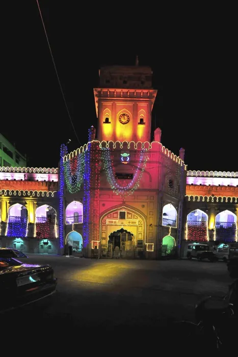 Framed Print : Illuminated mughal sharay surat municipal corporation office
