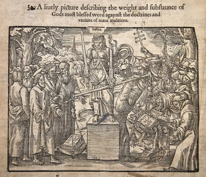 Framed Print : Illustration from a 1583 edition of Foxe's Book of Martyrs
