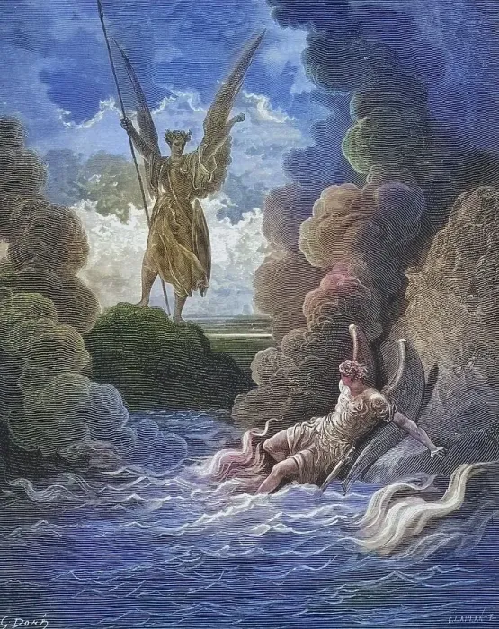 Framed Print : Illustration by Gustave Dore (1832-1883) for Paradise Lost