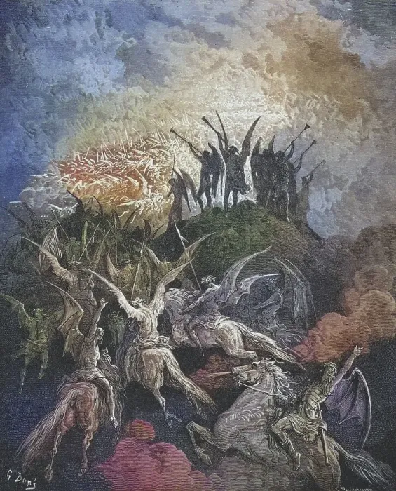 Framed Print : Illustration by Gustave Dore (1832-1883) for Paradise Lost