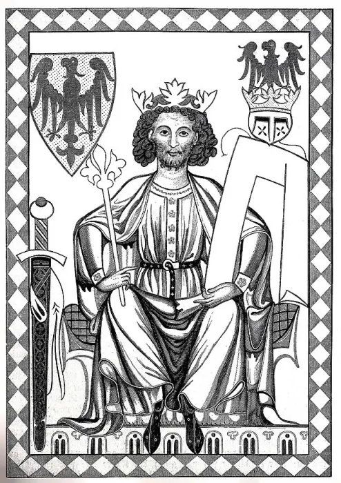 Framed Print : An illustration in the Paris minstrel manuscript of Henry VI in the XIV century