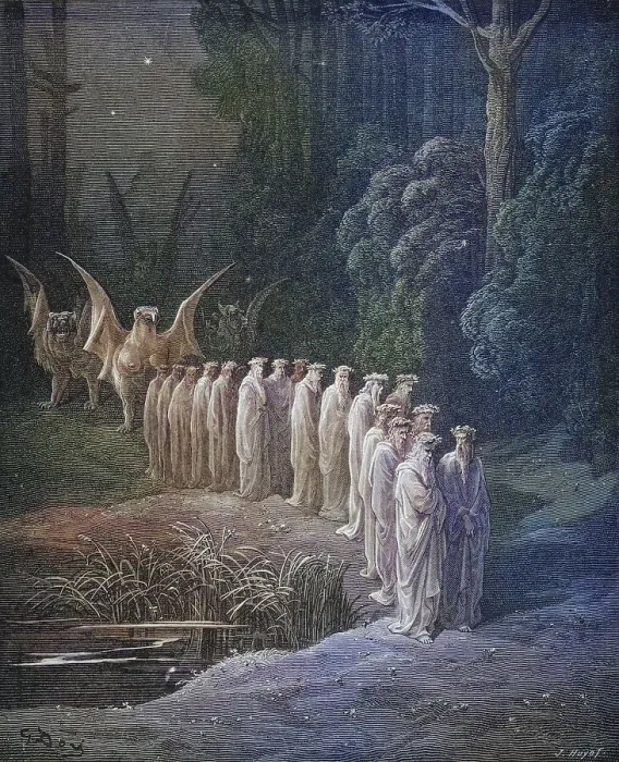 Framed Print : Illustration for Purgatorio by Dante Alighieri Canto