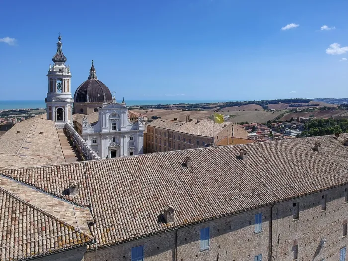 Framed Print : An image of a flight over Basilica della Santa Casa Loreto Italy