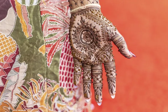 Framed Print : This image showcases the beautiful henna design on a hand