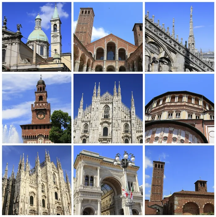 Framed Print : Impressions of Milan, Collage of Travel Images Framed Print : Impressions of Milan, Collage of Travel Images