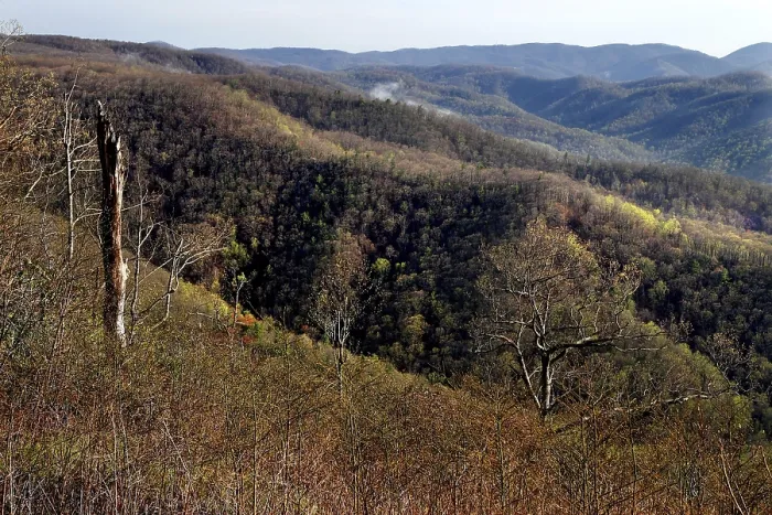 Framed Print : Impressive forest and hill scenery along the Blue Ridge Parkway