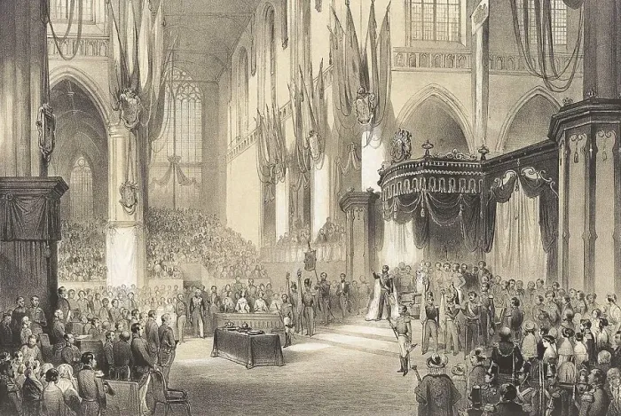Framed Print : Inauguration of King Willem III in the Nieuwe Kerk