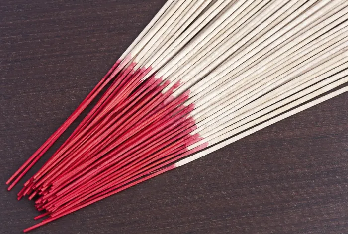 Framed Print : Incense aromatic sticks on the wooden background