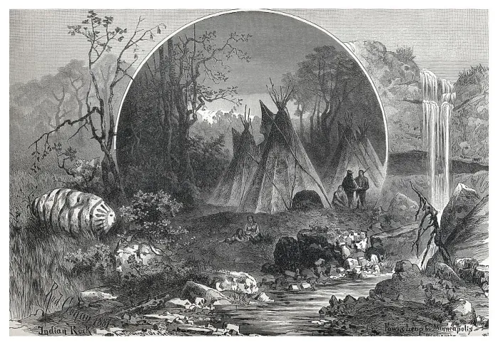 Framed Print : Indian, native American, camp in Indian Rock Framed Print : Indian, native American, camp in Indian Rock