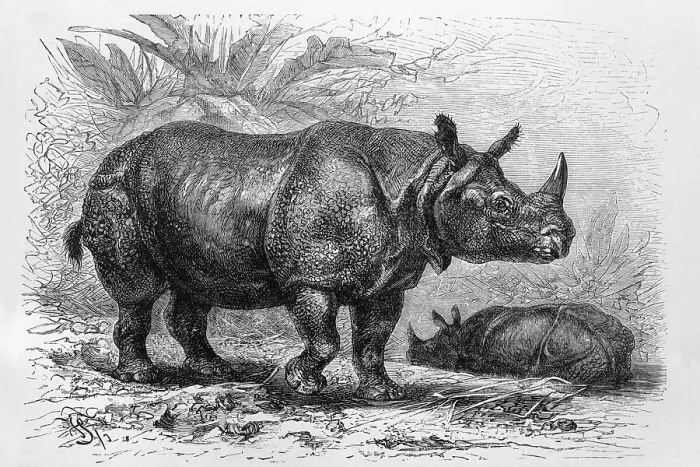 Framed Print : Indian rhinoceros (Rhinoceros unicornis)