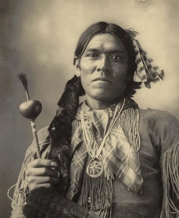 Framed Print : Indians, Yellow Magpie, Arapahoe, after a picture by F.A.Rinehart, 1899, Arapaho or Arapahoe are an Indian people of North America and belonged as nomadic Plains Indians to the cultural area of the Prairies and Plains, Historic