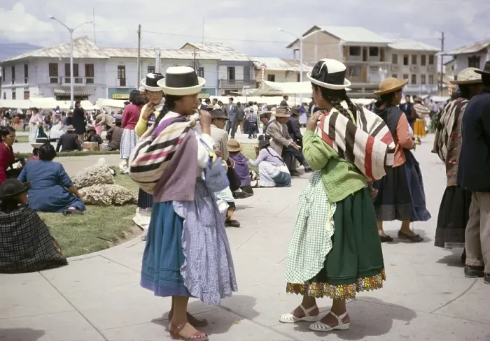 Framed Print : Indigenous population, Huancayo, Peru, South America around 1962 Girl in Sunday clothes, South America