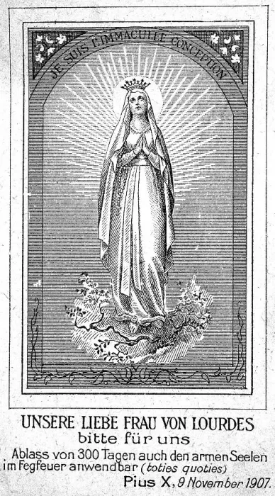 Framed Print : Indulgence picture with the image of Our Lady of Lordes Framed Print : Indulgence picture with the image of Our Lady of Lordes