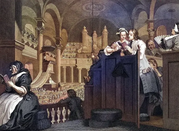 Framed Print : Industry and Idleness The industrious prentice performing the duty of a christian From the original design by Hogarth