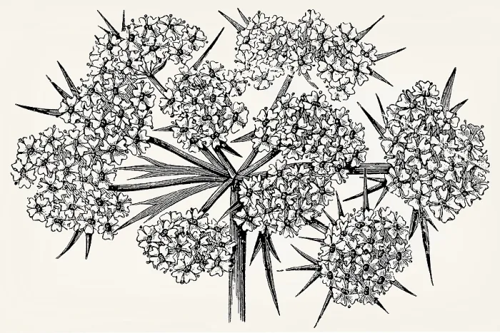 Framed Print : Inflorescence of the species Compound umbel Framed Print : Inflorescence of the species Compound umbel