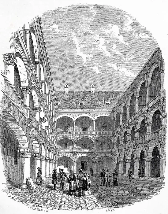 Framed Print : Inner courtyard of the Bavarian Main Mint in Munich