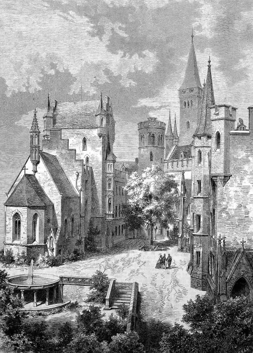Framed Print : Inner courtyard of Hohenzollern Castle