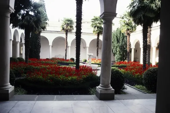 Framed Print : Inner courtyard of the Livadia Palace, Yalta, Crimea, Russia, 1997, Europe Framed Print : Inner courtyard of the Livadia Palace, Yalta, Crimea, Russia, 1997, Europe