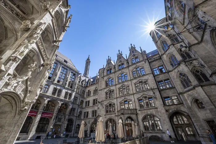 Framed Print : Inner courtyard, Sonnenstern, New Town Hall