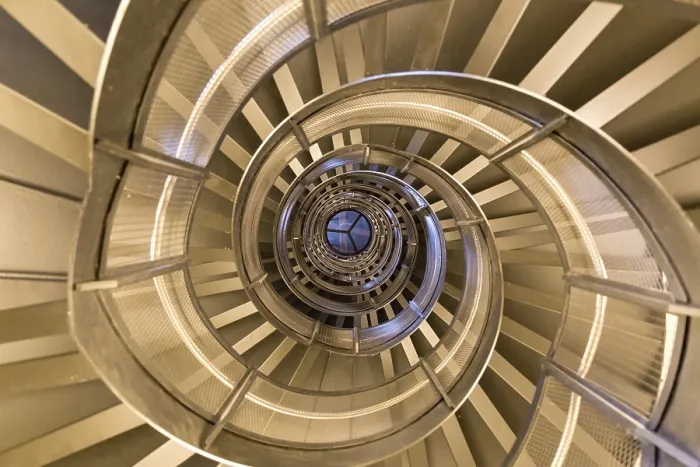 Framed Print : Innsbruck, Austria, June 8, 2018: View of the spiral staircase inside the historic Town Tower Framed Print : Innsbruck, Austria, June 8, 2018: View of the spiral staircase inside the historic Town Tower
