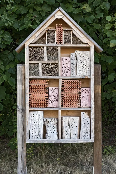 Framed Print : Insect hotel, insect house made from natural materials
